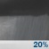 Sunday Night: A 20 percent chance of showers before 10pm.  Mostly cloudy, with a low around 46. West wind around 5 mph becoming north after midnight. 