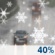 Wednesday: A chance of rain and snow before 4pm, then a chance of snow.  Mostly cloudy, with a high near 42. Chance of precipitation is 40%.